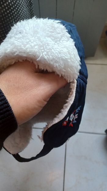 Cheik bébé fille 46cm bleu et fourrure à l'intérieur neuf