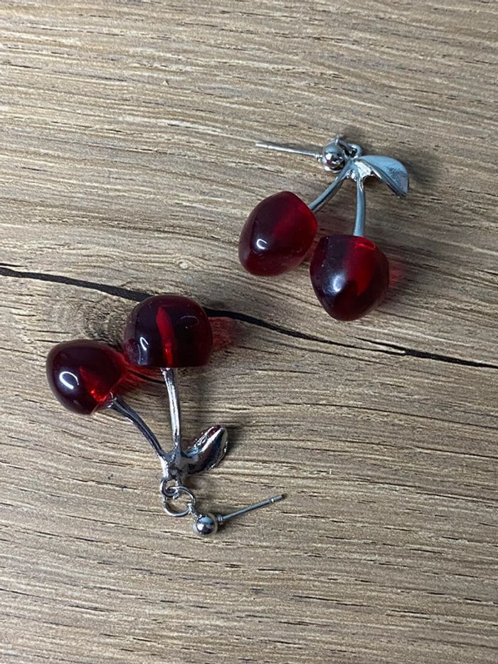 Boucles d'oreilles cerises rétro - photo numéro 5