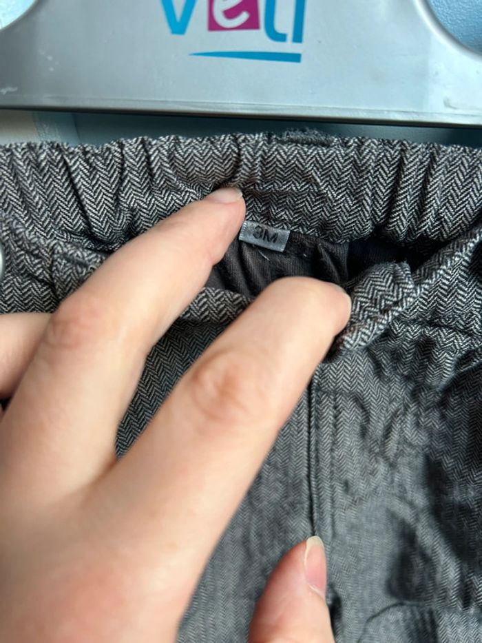 Pantalon gris , doublé , 3 mois - photo numéro 2