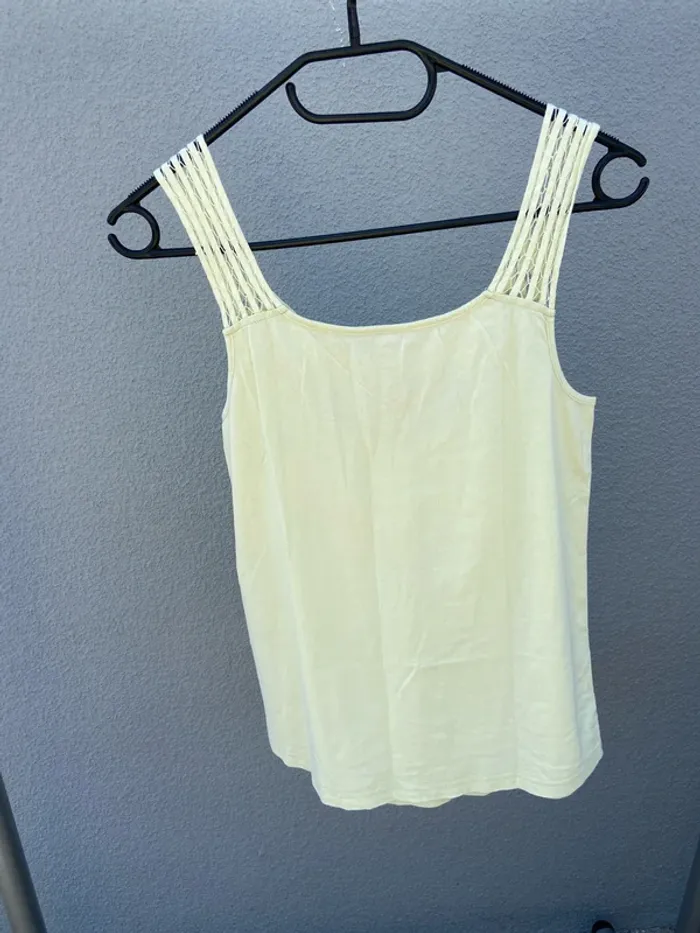 Top à bretelles larges brodé Blanche Porte Taille 38 - photo numéro 4