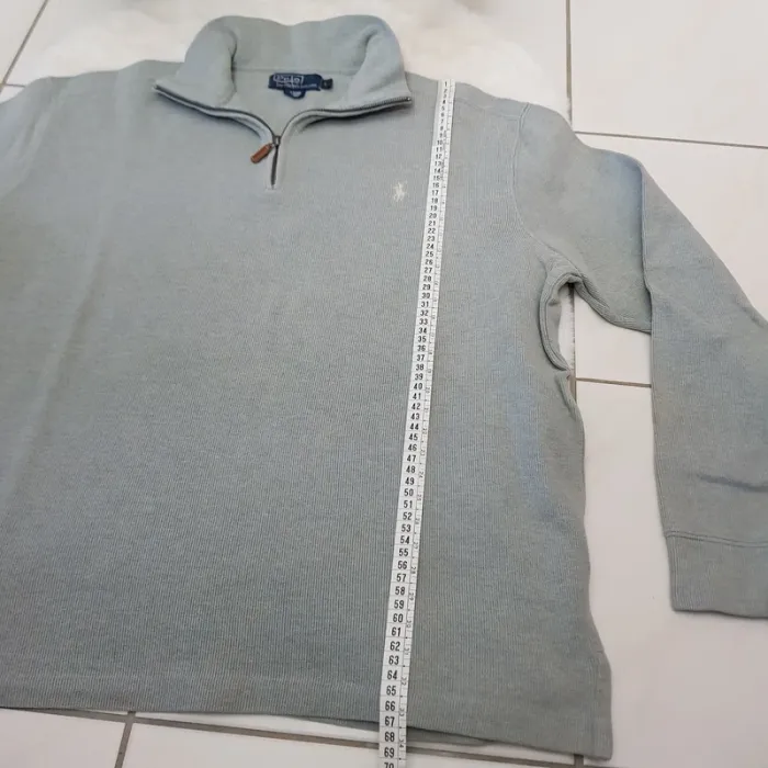 Pull Camionneur half demi zip Ralph Lauren L Gris - photo numéro 9