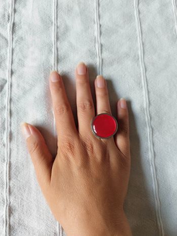 bague ajustable en acier inoxydable argenté