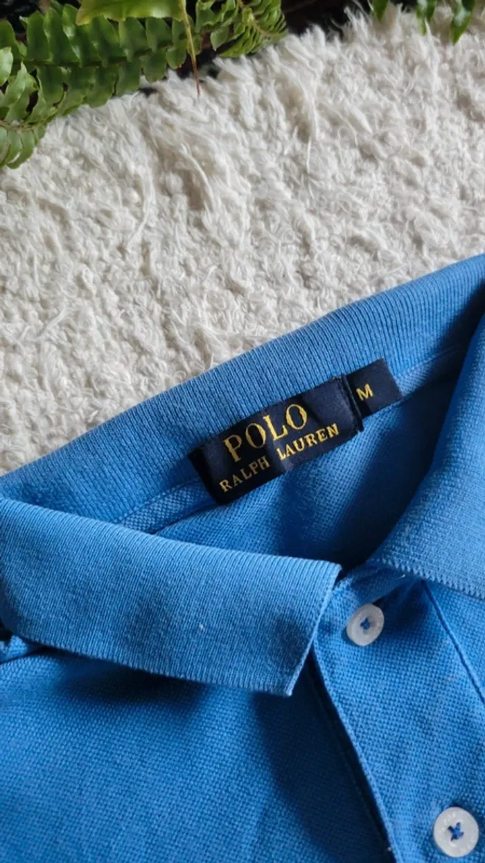 Polo ralph lauren bleu logo brodé orange taille M - photo numéro 2