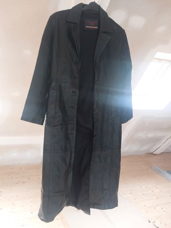 Manteau long cuir