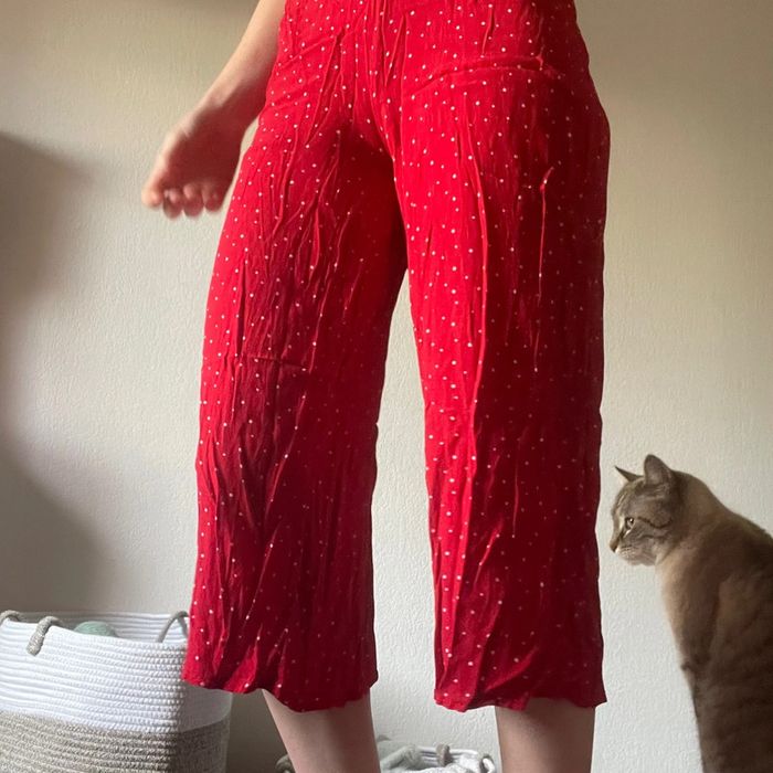Combi rouge vif à pois - photo numéro 2