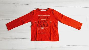 Vêtement garçon tee-shirt manches longues rouge Kiabi 6 ans