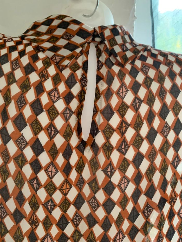 Blouse Monoprix motifs losange taille40 manches courtes - photo numéro 8