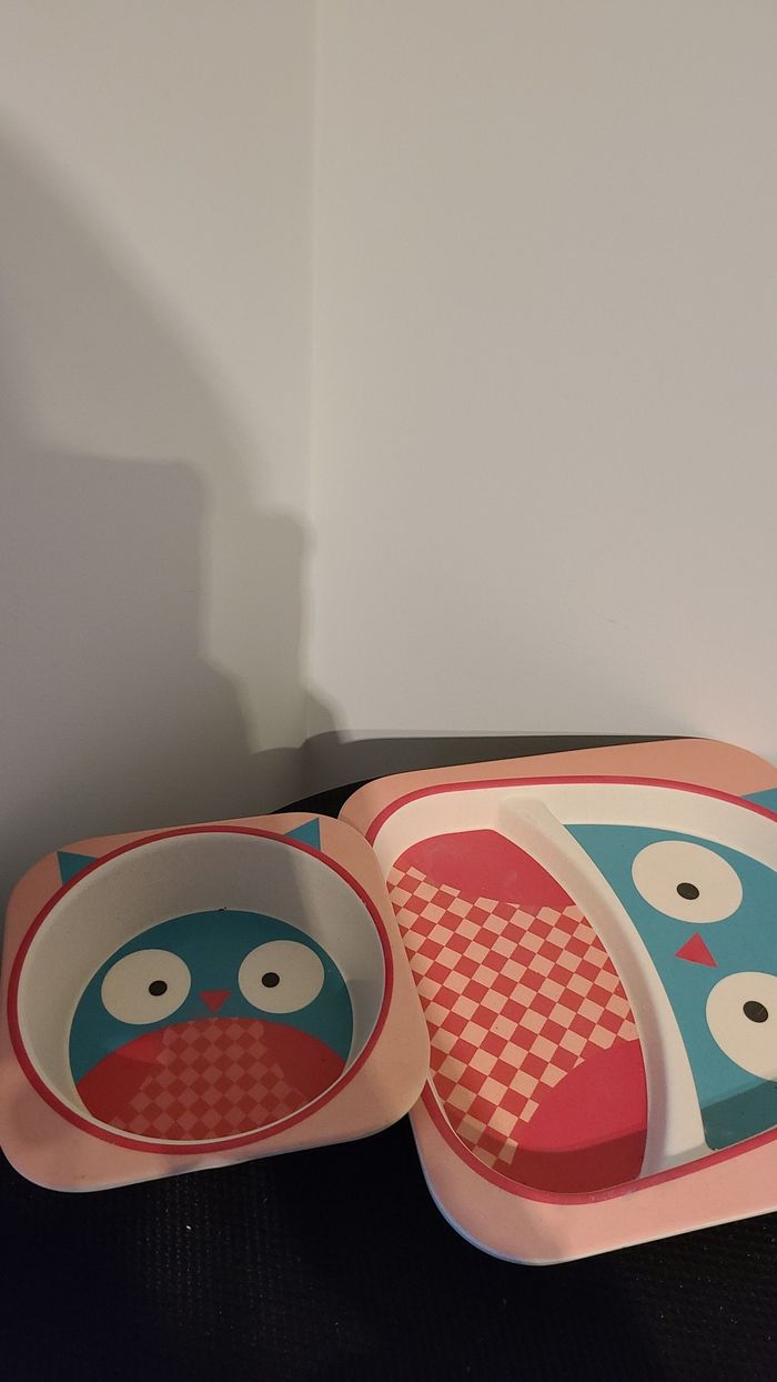 vaisselle pour bébé en fibre de bambou anti-chute - photo numéro 3