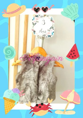 Gilet boléro fourré gris Kiabi 3ans