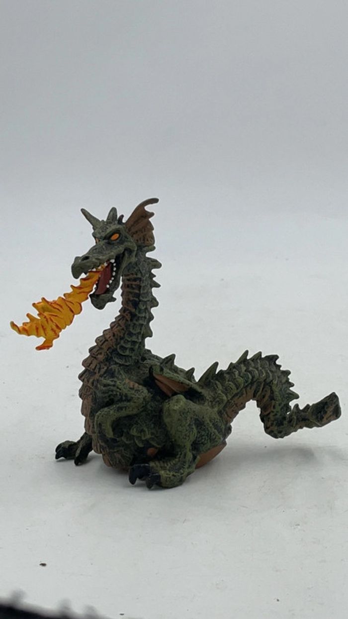 Figurine Papo Dragon vert avec Flamme 10 x 12 cm 1999