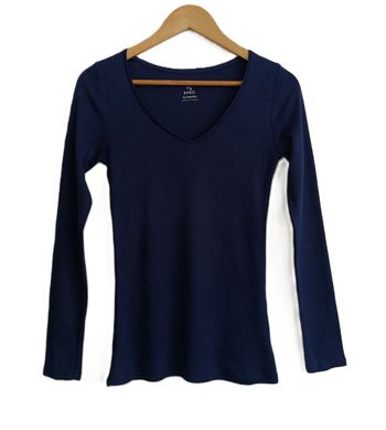 T shirt bleu marine à manches longues. Camaïeu. Taille 34 /36