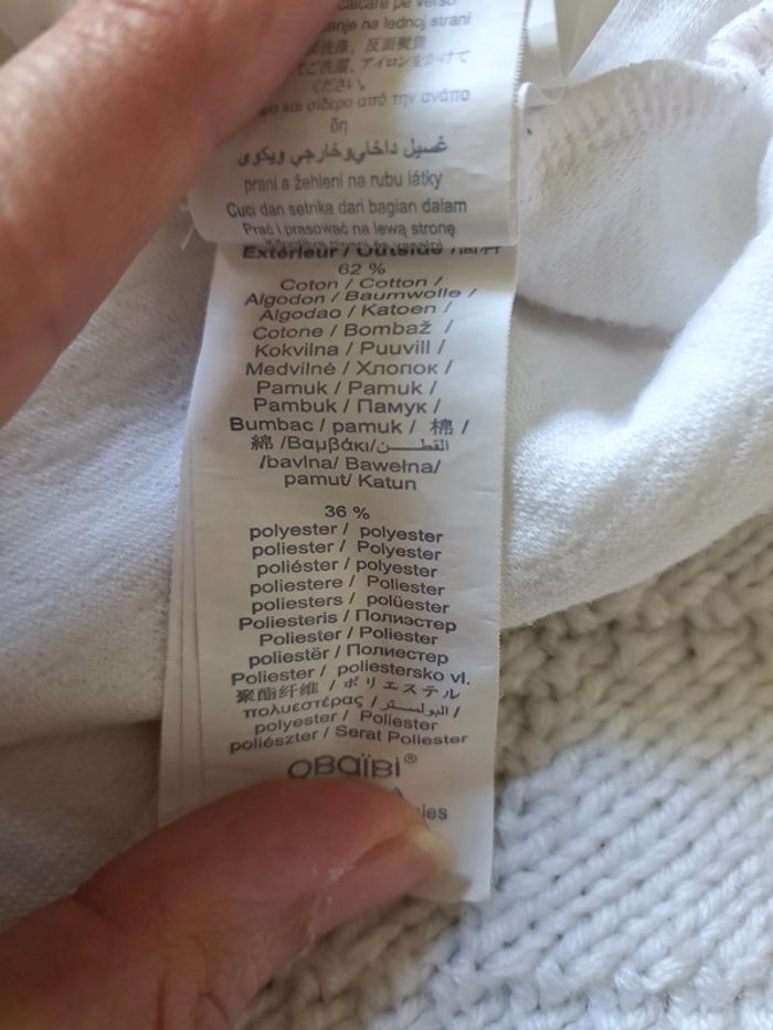 Ensemble robe blanche manches longues + legging Obaïbi fille 12 mois - photo numéro 4