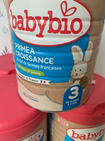 Lot de 4 boîtes de lait Babybio neuves 3eme âge