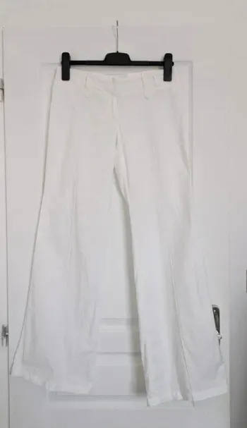 Pantalon d'été blanc en lin et coton - Promod - taille 38