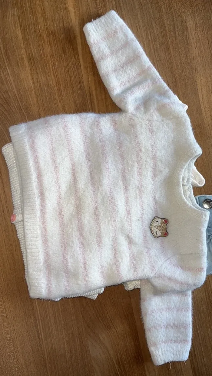 short primark/tee-shirt kiabi/gilet lulu castagnette 3 mois/pull gemo 6 mois offert (etat moyen) - photo numéro 13
