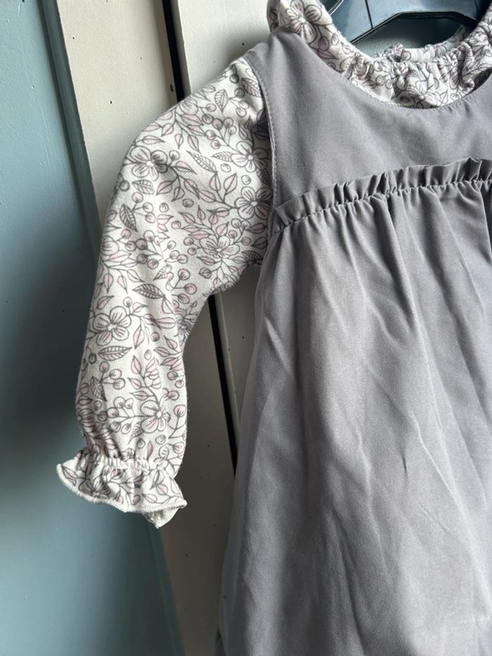 Ensemble tee shirt manches longues et robe mauve, 6 mois - photo numéro 13