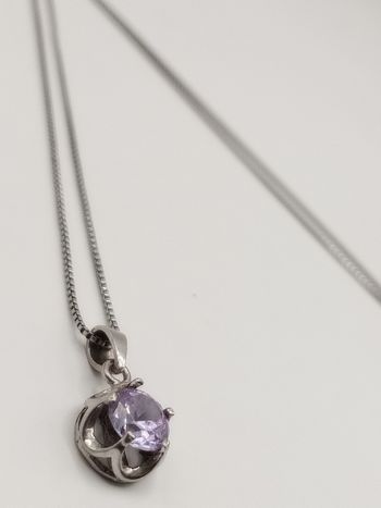 Collana argento 925 ametista o zircone lilla