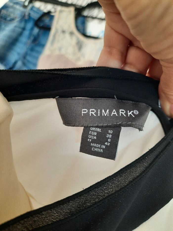 Blouse blanche et noire Primark 38 #lora11femme38 - photo numéro 4