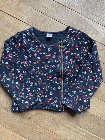 Veste marine fleurie Petit Bateau 6 ans