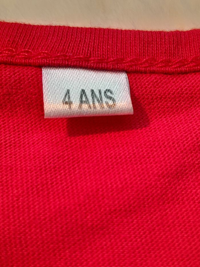 Tee-shirt Fille Rouge "Too Cool For School" (4 Ans - photo numéro 4