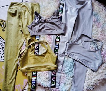 Ensemble zumba s or argent fitness danse brillant