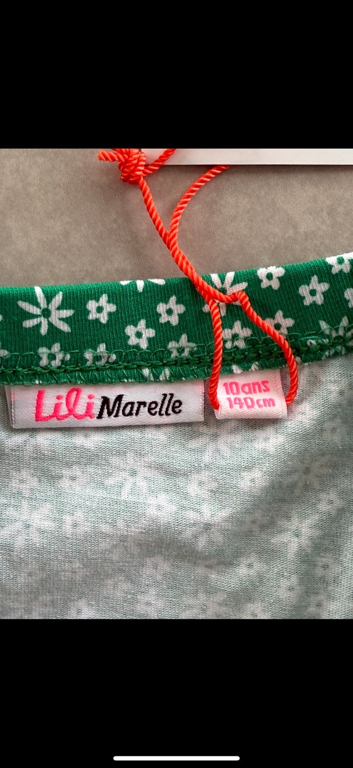 Jupe patineuse verte à fleurs 10 ans - photo numéro 5