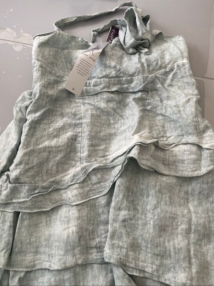 Belle robe One Step T 40 100% lin gris clair - photo numéro 2