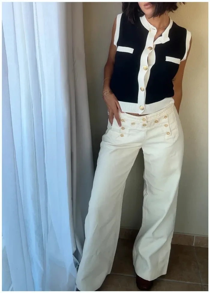Pantalon Céline blanc crème 42 parfait état - photo numéro 5