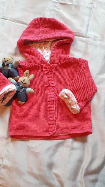 Gilet chaud fuchsia 9 mois