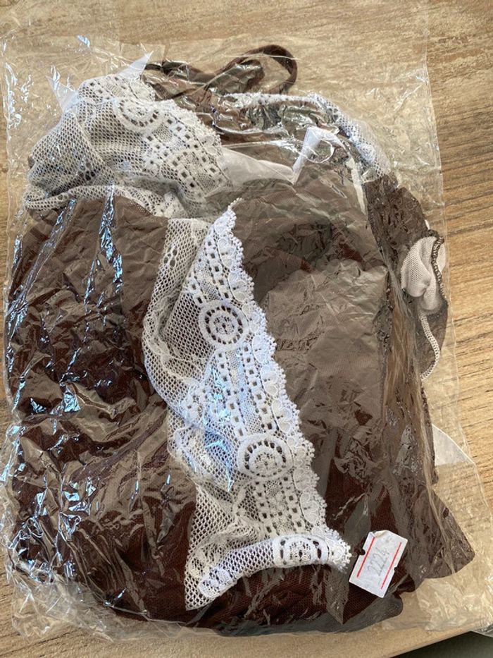 Ensemble tenue de nuit Neuf lingerie sexy nuisette + string femme - photo numéro 2
