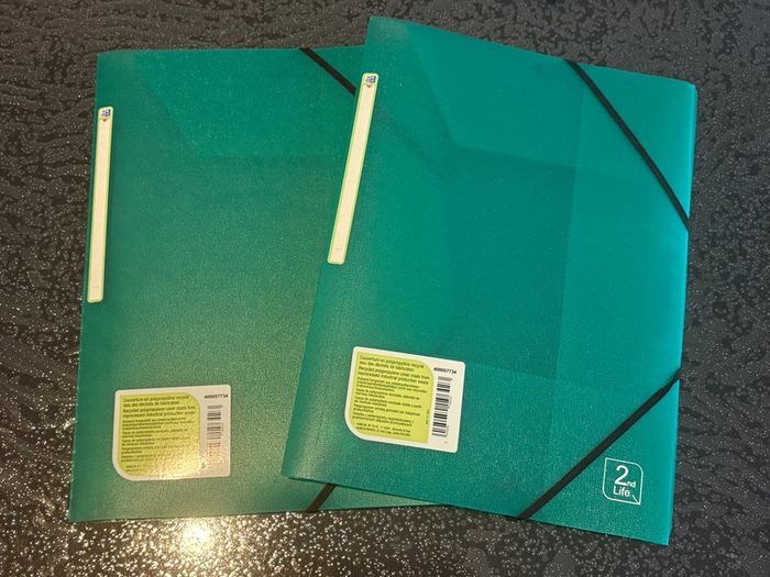 Lot de 2 pochettes en plastiques vertes