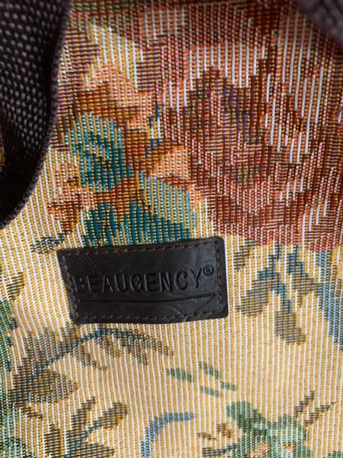 Grand sac vintage fourre tout +petit sac modèle tapisserie florale devant - photo numéro 6