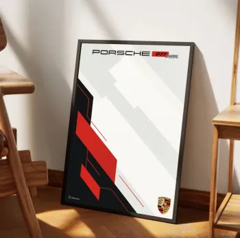 Affiche numérique Lego Technic - Porsche 911 RSR (50x70)
