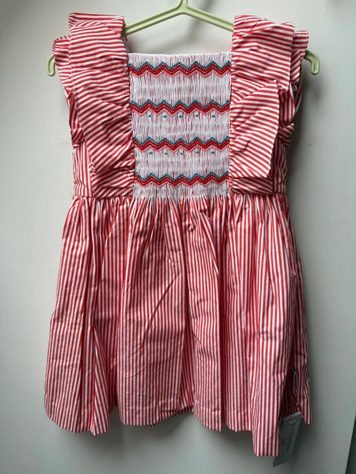 Robe rayée smock à volant 36 mois