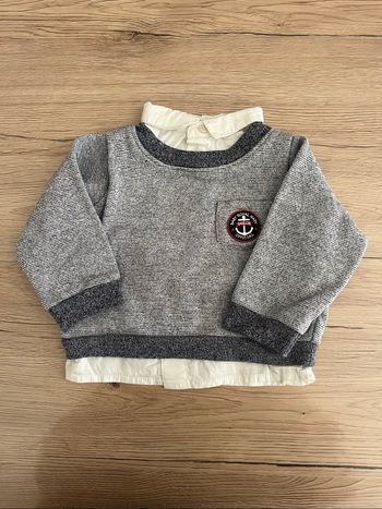 Pull avec rebords chemise bébé