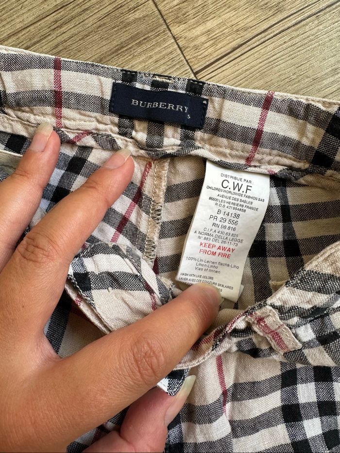 Pantalon burberry tartan 100% lin fille 5 ans - photo numéro 3