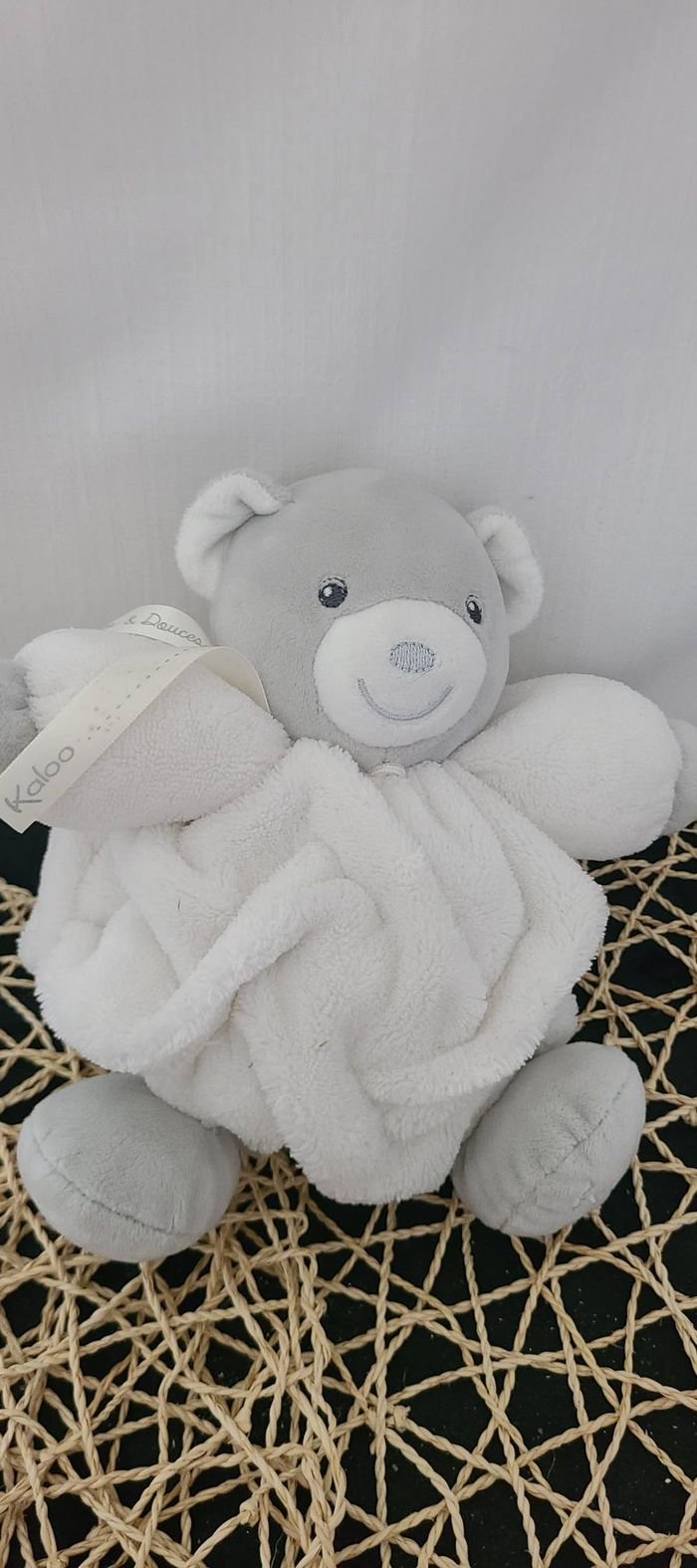 Doudou ours plume gris blanc KALOO - photo numéro 4
