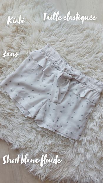 Short blanc à pois 3 ans kiabi