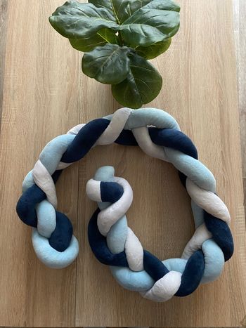 Tresse de lit bleu 140cm