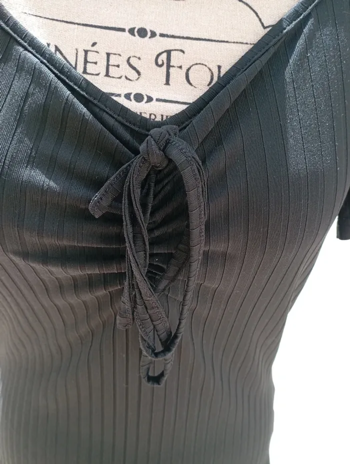 Top noir à lacets - Taille M - photo numéro 3