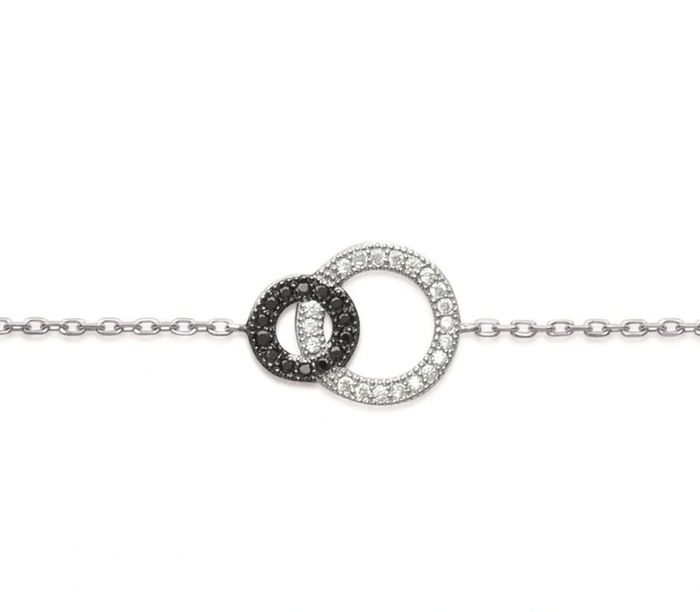 Bracelet cercles strass noirs et blancs, Marc Orian - photo numéro 2