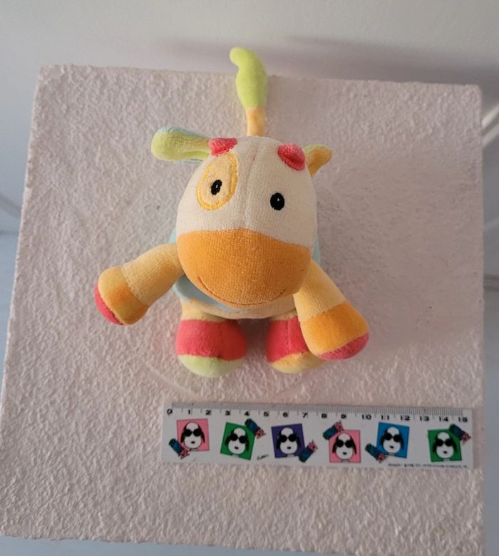 Doudou vache multicolore tout doux – Idéal bébé - photo numéro 4