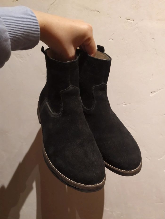 Bottines noires cuir fille 33 La Halle - photo numéro 2