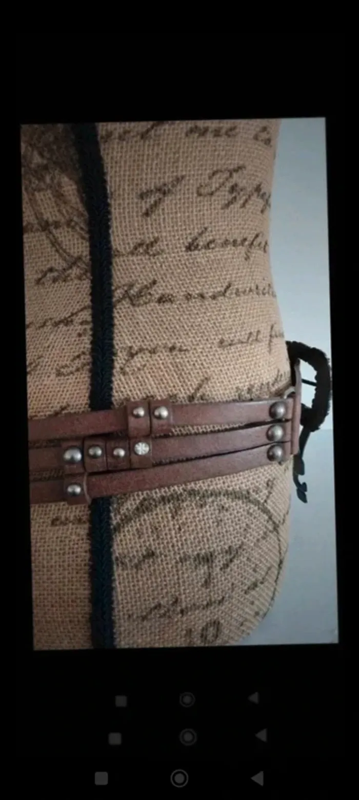 Ceinture marron trois rangs 90 cm femme - photo numéro 7