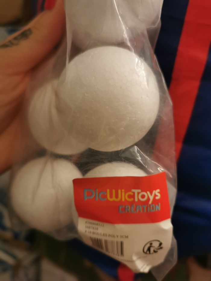 Lot de boules en polystyrène neuves 5cm - photo numéro 2