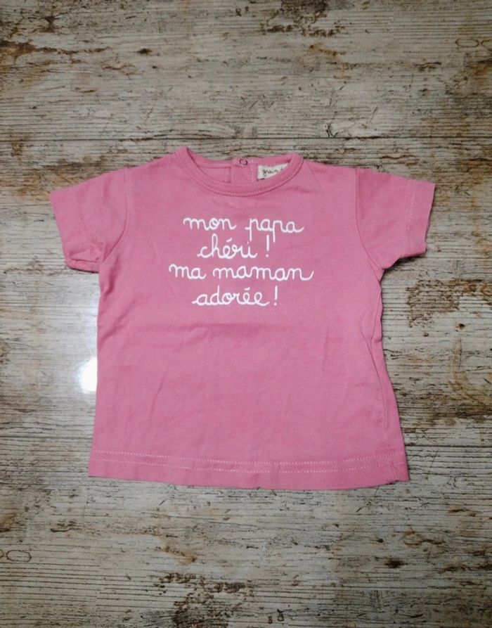 Joli t-shirt manches courtes été fille 3 mois