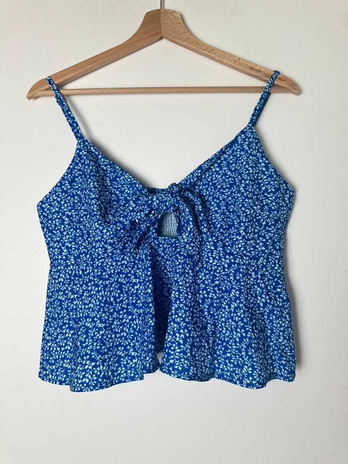 🌸Crop top - Shein - bleu & blanc 🌸 - photo numéro 2