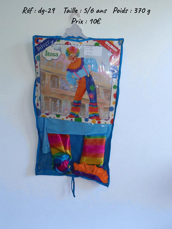  Déguisement 5/6 ans Clown - neuf dg-29 