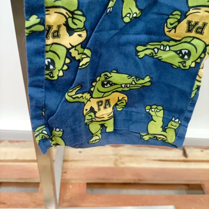 Pantalon lounge Peter Alexander bleu imprimé crocodiles vert fun T40 cotonA1387 - photo numéro 5