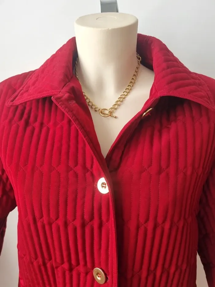 Veste rouge matelassé vintage - photo numéro 17